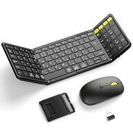 【送料無料】【最新型】 Bluetooth キーボード 折りたたみ マウスセット 日本語配列 ワイヤレ