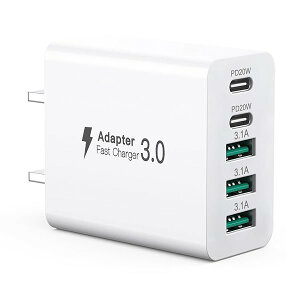 �y���������zUSB C�[�d�� 50W�A�y2��USB-C��3��USB-A�z�������5�|�[�g�}���`Type-A�v���O�A��