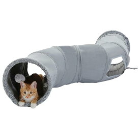 【送料無料】猫トンネル S 字型 117cm 丈夫なスエード製で型崩れしにくい 折りたたみ収納 中