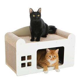 【送料無料】猫 爪研ぎハウス ダンボールハウス 耐荷重20kg 爪とぎ ネコベッド 屋根付き ドー
