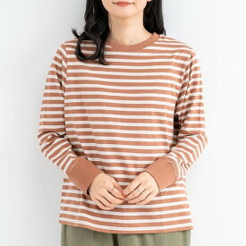 Tシャツ ボーダー 長袖 丸首 カットソー インナー レディース 綿 Mサイズ m.m.o cic4221