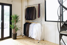 ストロングタフハンガー ハンガーラック 収納 ラック パイプ 移動式 衣類収納 コート掛け サイドフック付き 高さ調節可 キャスター付き 衣類 スチール