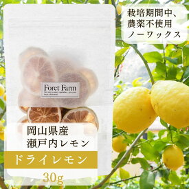 ドライレモン 30g 岡山県産 有機栽培 有機 栽培期間中 無農薬 無添加 無化学肥料 無着色 無添加 国産 美容効果 健康食品 乾燥野菜 紅茶　レモンティー お菓子 粉 ジュース foretfarm 1000円ポッキリ