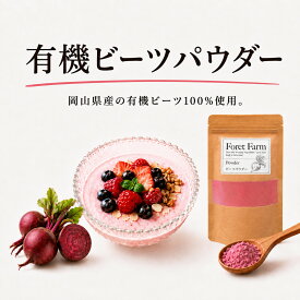ビーツパウダー 100g 岡山県産 有機JAS 有機 ビーツ 100%使用 無農薬 無添加 無化学肥料 無着色 無添加 オーガニック 国産 美容効果 健康食品 粉末 ボルシチ 野菜粉末 食紅 スムージー パウダー お菓子 粉 ジュース 有機野菜 foretfarm