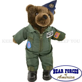 テディベア アメリカ 空軍制服 カーキー 約25cm 軍隊 こげ茶 ミリタリー仕様 MILITARY TEDDY BEARS ベアフォース BEAR FORCES of America【テディベア ベアフォース くま ぬいぐるみ アメリカ軍 アーミー ネイビー エアフォース マリーン 1-1876C】 ┃