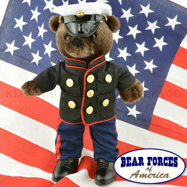テディベア アメリカ 海軍 制服 約25cm 軍隊 こげ茶 MILITARY TEDDY BEARS ベアフォース BEAR FORCES of  America【テディベア くま ぬいぐるみ アメリカ軍 アーミー ネイビー エアフォース マリーン】 ┃ | KEEP YOU（キープユー）