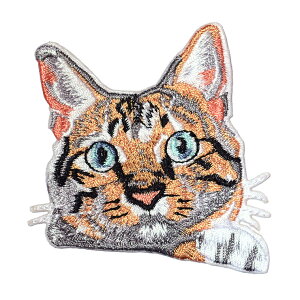 【メール便対応】ワッペン アイロンワッペン 猫型 刺繍 パッチ 13種類 ミニサイズ 小さいサイズ リメイク ハンドメイド 幼稚園 保育園 キッズ スモック 入園グッズ オリジナル Tシャツ ニッ