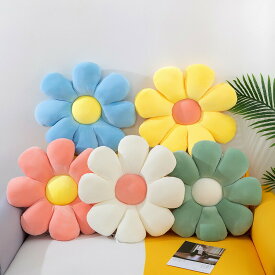 クッション 座布団 花 円形 フワフワ フラワー カラフル フロアクッション 新生活 花型 クッション インテリア 読書 背もたれ 椅子 お尻 かわいい 可愛い おしゃれ グッズ チェアマット