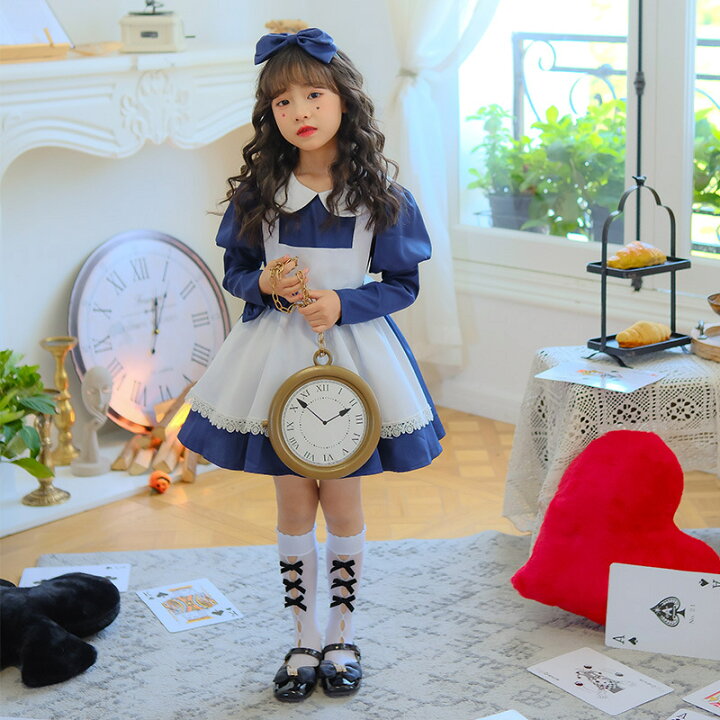 楽天市場】アリスのエプロンドレス 長袖 女の子 ハロウィン 