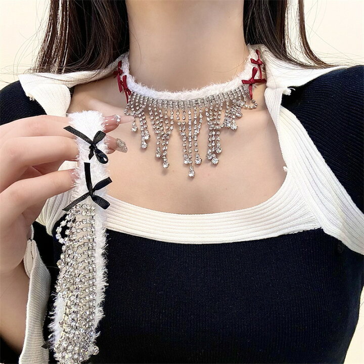 楽天市場】チョーカー ネックレス ファッション 蝶結び もふもふ 