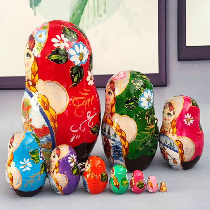 楽天市場】マトリョーシカ 人形 民芸品 手描き オブジェ 10個組 ロシア 