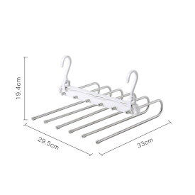 ズボンパンツハンガー 6連 PP素材 折り畳み ステンレス スラックスハンガー 多収納 省スペース 滑らない ラック スリム おしゃれ 新生活 取り出しやすい 吊り下げ 丈夫 組み立て 多機能 垂直 ネクタイ 耐荷重 伸縮可能 コンパクト 取り出しやすく