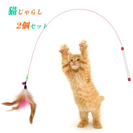 猫じゃらし 2個セット ねこじゃらし ネコじゃらし 羽 鈴 フェザー 羽根 竿 屋内 室内 鈴 ベル 羽根 おもちゃ オモチャ 猫用品 猫グッズ ネコ用 ねこ用 にゃんこ ニャンコ キャットグッ