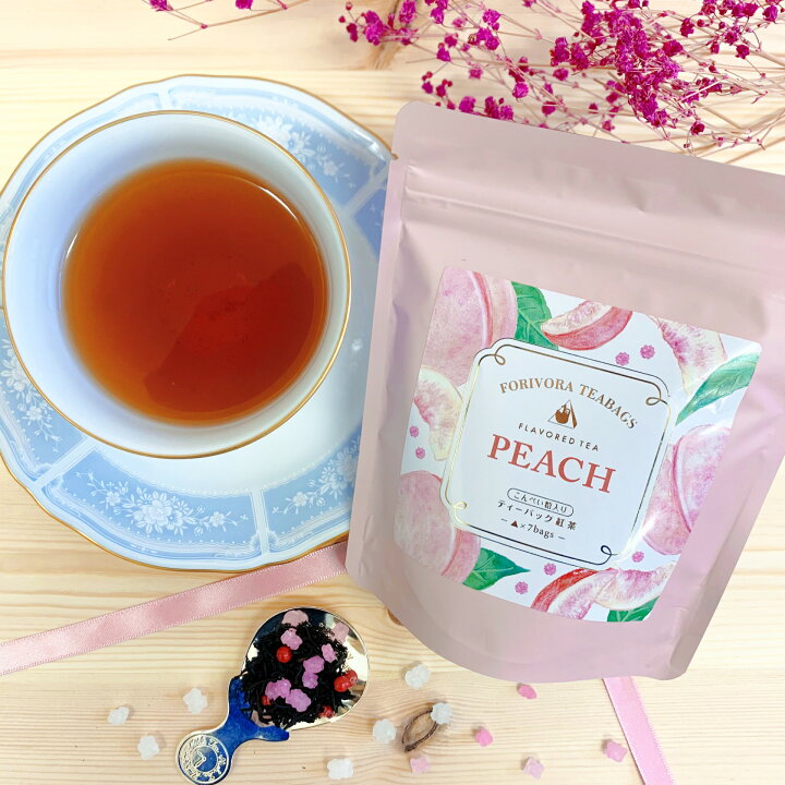 楽天市場 金平糖 紅茶ティーバッグ こんぺい糖ピーチティー 7個入り メール便 ネコポス 3袋まで対応可 プチギフトの場合2袋まで対応可 Forivora フォリボラ フレーバーティー フルーツティー 紅茶 ギフト プチギフト プレゼント 贈り物 ご挨拶 紅茶 かわいい