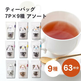 紅茶 お茶 ノンカフェイン ティーバッグ 7個入り×9種 63杯分 まとめ買い 大容量 ティーパック ティーバック 飲み比べ お試し 黒豆茶 ごぼう茶 ルイボスティー デカフェ カフェインレス 妊婦 マタニティ 妊娠中 小分け パック forivora