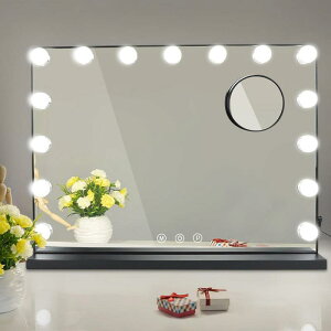 Depuley ���ϋ� ���D�~���[ ���C�g�t�� 15��LED�d���t�� �����^�b�` �O�F�Ɩ����[�h ���邳���߉\ 10�{�g�勾�t�� �X�}�z�[�d�p USB�|�[�g�t�� ��� ���ϑ� �Q�� �T���[ 58×44cm �u���b�N