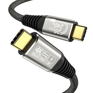 240W USB C to C P[u Type-C P[u PDΉ [d^CvC, 20Gbpsf[^] 1m 4K@60Hzfo USB 3.2 Gen2*2W 24KbL ϋvfh~iC҂ ܂ȂC^Cv Ph
