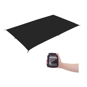 Bee Nestingレジャーシート超軽量の屋外用 レジャーシート 2人用 145cmx80cm 防水レジャーシート コンパクト ピクニックシート ピクニックマット ビーチマット テントシート(L ブラック)