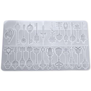 COLORBIRD シリコンモールド 鍵 24種類 レジン シリコン モールド オルゴナイト uvレジン アロマストーン 石膏 手作り 石鹸 キャンドル 樹脂 粘土 シリコン型 型 型抜き 抜き型 キット 道具 ハン