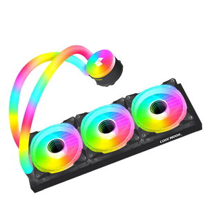 【スモールラボ】COOLMOON ホースLED 簡易水冷クーラー 360 mm CPUクーラー LED ARGB 5v 3pin LGA1700/1200/115X AMD:AM4ソケットに対応 4pin PWM ファン制御