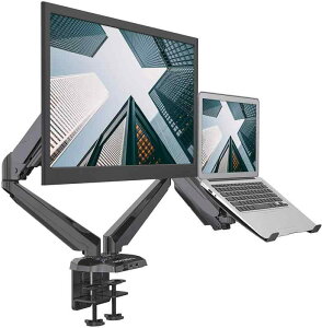 SHOPPINGALL 【 組立時間は半分 】 カナダが愛した初心者用 モニターアーム ノートパソコン アーム 2画面 ディスプレイアーム デュアル ガス スプリング 32インチ対応 耐荷重8kg×2 グロメット式