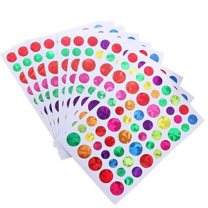 DEVENTORZ ごほうび シール ご褒美ステッカー レーザ 48枚×10シート 多色 大容量 デコレーション ステッカー 星/ハート/円形 デコレーション用のシール 子供 DIY手作 日記 手帳 アルバム 授業用