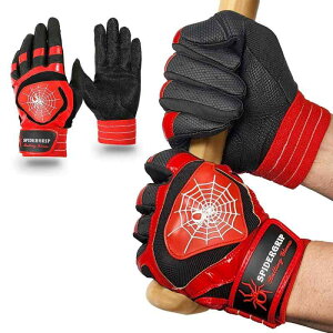 XpC_[Obv ~ߕt obeBOO[u ? VRObvt 싅E\tg{[p ܁ilEWjATCYjSpider Grip Nonslip Batting Gloves