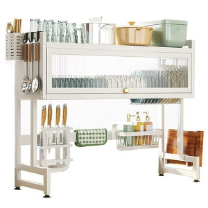 PFLife 水切りラック シンク上 大容量 2段式食器乾燥 ディッシュ キッチンドレイナー 滑り止め 収納棚 省スペース