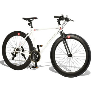 カノーバー(CANOVER) クロスバイク 自転車 21段変速 クロモリフレーム 60mmディープリム CAC-024 HEBE ブラック/ホワイト