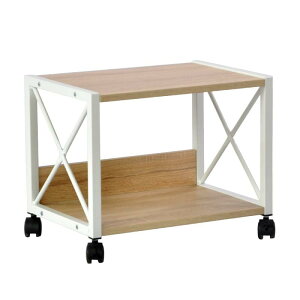 プリンター台 プリンターラック 2段 机下/机上両対応 キャスターとアジャスター付き プリンタースタンド サイドテーブル 幅44奥行30 オフィス/ホーム用 …