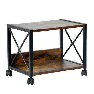 プリンター台 プリンターラック 2段 机下/机上両対応 キャスターとアジャスター付き プリンタースタンド サイドテーブル 幅44奥行30 オフィス/ホーム用 …