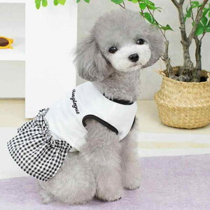 サムコス 犬服 ワンピース ペット服 犬猫洋服 チェック柄 蝶結び 袖なし 春夏秋 犬の服 お姫様 レース ドレス スカート 可愛いワンピース 人気 ファッション 小型犬 中型犬 猫
