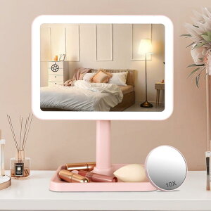 FASCINATE ���~���[ LED ���C�g�t�� ���D�~���[ �[�d�� �����o�b�e���[ ���邳�����\ �p�x���� 10�{�g�勾�t��