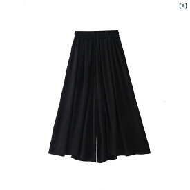 女性用 スカートパンツ 夏用 小柄対応 百搭 高腰 スリム ラフ 透気 コットンリネン ドレープ ワイドレッグパンツ 九分丈 ポケット付き 薄手 マイクロストレッチ 快適カジュアル 黒 ベージュ カーキ グレー 日常使い 軽量 吸湿速乾 ハイウエスト ビ