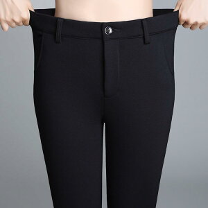 pants women's pants high waist flared pants fleece lined thick professional elastic casual slim women pants black fleece lined