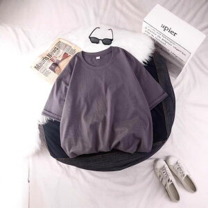 T�V���c �����Y ���f�B�[�X ��100% ���� �ێ� �{�����s�|���u ���~�y���u�{�� oversize 230g pure cotton t-shirt printed pure color basic plain graphic tee