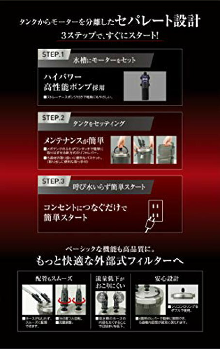楽天市場】GEX AQUA FILTER メガパワー9012 セパレート設計 呼び水いら 