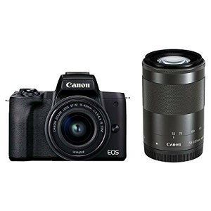 Canon �~���[���X���J���� EOS Kiss M2 �_�u���Y�[���L�b�g �u���b�N KISSM2BK-WZK