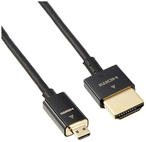 �G���R�� micro HDMI �P�[�u�� 1.5m 4K × 2K�Ή� �X�[�p�[�X���� �u���b�N CAC-HD14SSU15BK