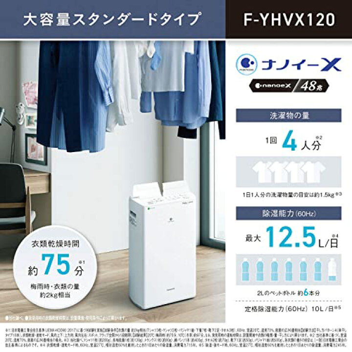楽天市場】パナソニック 衣類乾燥除湿機 クリスタルホワイト F-YHVX120 