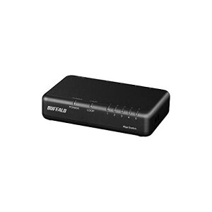 BUFFALO Giga�Ή� �v���X�`�b�N➑� AC�d�� 5�|�[�g LSW6-GT-5EPL/BK �u���b�N �X�C�b�`���O�n�u ���[�R�X�g���f��