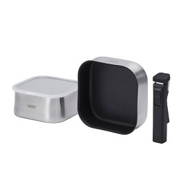 四角いフライパン sutto（スット） フライパンセット 4点 IH対応 ガス火対応 着脱式 選べるsutto ステンレスシリーズ シルバー ド