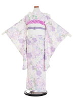 【レンタル】ジュニア着物 10歳 女の子着物レンタル 紫 梅 四季の花々 フルセット貸衣装 子供着物 お正月…