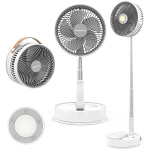 Meryshow 折りたたみ&伸縮リビング扇風機|38cm〜102cm高さ調節|強力DCモーター&4段階風量|左右自動首振り&省エネ|USB充電式7200mAhバッテリー|最大30時間連続使用|タイマー&リモコン操