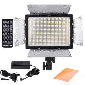 LEDビデオライト 600球 撮影用ライト 36W 5500K 4680LM 演色性90% カメラ ビデオカメラ用 AC電源アダプター付き リモコン付 ハンドグリップ付属 バッテリー対応 撮影照明 定常光ライト スタジオ撮