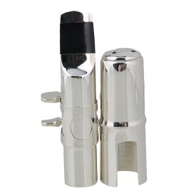 アルトサックスマウスピース #7 シルバー ブラス製 メタルリガチャー キャップ付き Eフラットアルトサックス用 管楽器 アクセサリー 高音域 高レスポンス 明るい音色 演奏 練習 初心者 楽