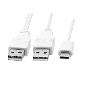USB�P�[�u�� Type-C Y���^ �⏕�d�� 2�� �f�[�^�]�� �[�d�P�[�u�� USB-A �I�X×2 USB-C �I�X �O�t��HDD �|�[�^�u��HDD �d�������s������ PC ���Ӌ@�� ���蓮�� �P�[�u������30cm �u���b�N