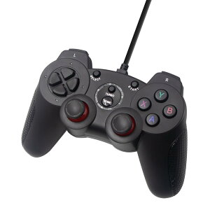 PC�Q�[���p�L���R���g���[���[ USB�ڑ� �p�\�R�� �Q�[���p�b�h �A�� �U���@�\���� XInput DirectInput�Ή� 14�{�^�� �A�i���O�X�e�B�b�N Windows11 Windows10�Ή� �u���b�N �P�[�u����1.8m PC�Q�[�� �R���g