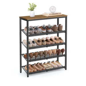 VASAGLE �V���[�Y���b�N �C�I 4�i�I�[�v�����b�N ���֌C���[ ���b�V���I �g���ȒP �܏�݌^�V���[�Y���b�N ���s28cm �ؐ��V�� �������