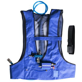 冷却ベスト 冷却器 コンプレッサー接続用 熱中症対策グッズ 通気メッシュ 背面メッシュ 軽量 溶接作業 塗装作業 工場 現場作業 冷却調整弁付き 頭頚部冷気排出管付き アルミニウム製 耐久